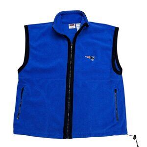 VINTAGE 90s New England Patriots NFL Fleece Football Retro Vest Mens Large